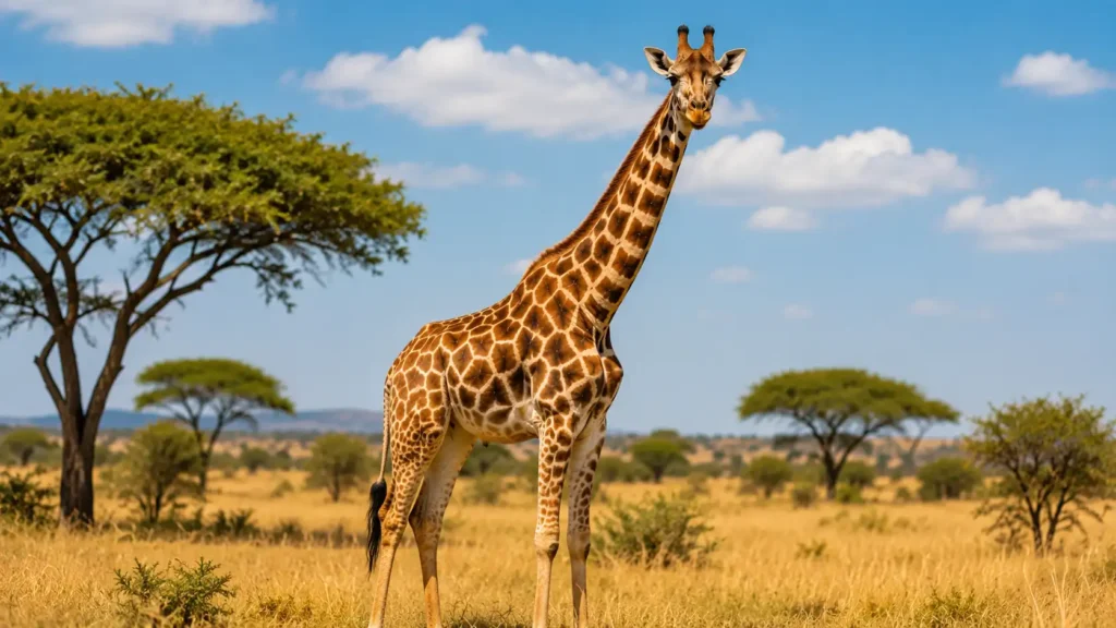 Giraffe Tallest Among Skinny Animals