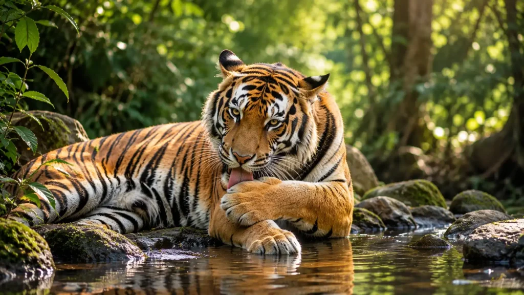 Tigers the Cleanest Big Cats