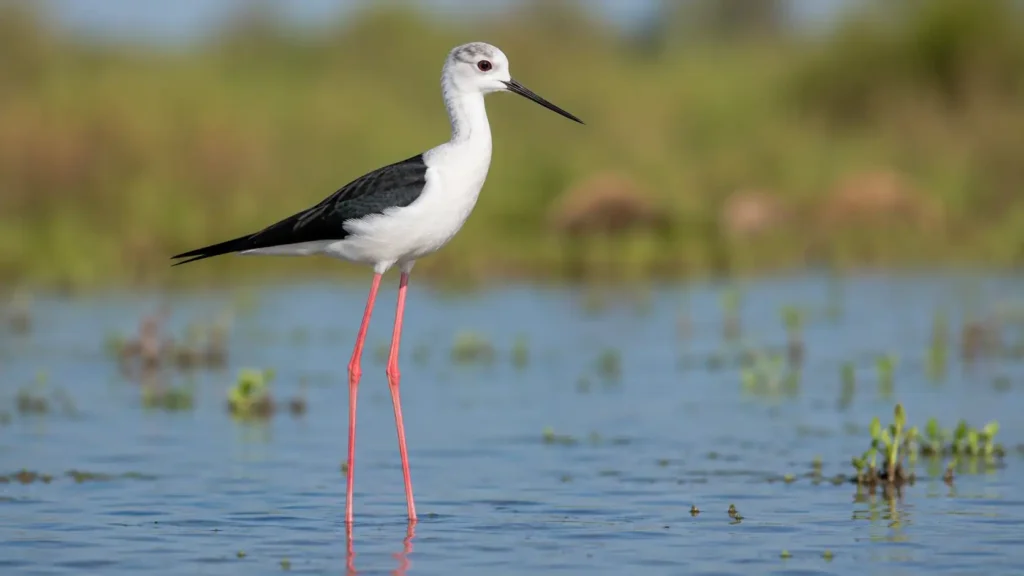 Black-Winged Stilt in a Serene Wetland