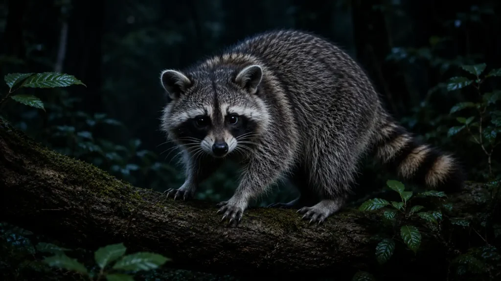Racoon nocturnal animal
