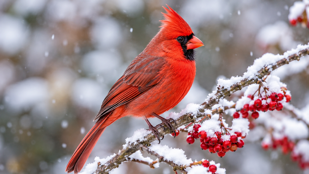 Winter Cardinal bird